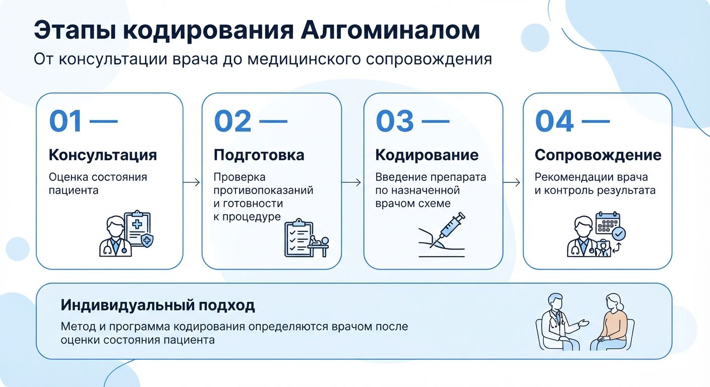 Кодирование препаратом «Алгоминал» в Льгове инфографика